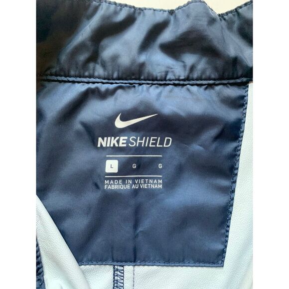Nike Shield Windbreaker Full Zip Gold Jacker Navy Size Large - Picture 7 of 9